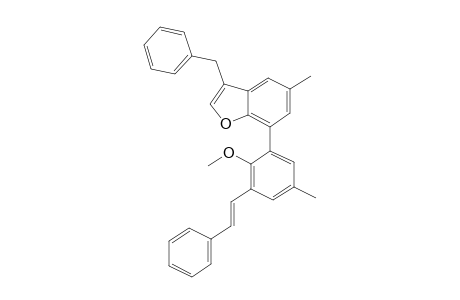 3-Benzyl-7-{2-methoxy-5-methyl-3-[(E)-2-phenylethenyl]phenyl}-5-methylbenzofurane