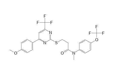 3-[4-(4-methoxyphenyl)-6-(trifluoromethyl)pyrimidin-2-yl]sulfanyl-N-methyl-N-[4-(trifluoromethoxy)phenyl]propanamide
