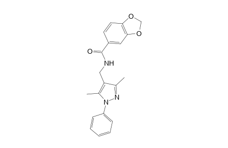N-[(3,5-Dimethyl-1-phenyl-1H-pyrazol-4-yl)methyl]-1,3-benzodioxole-5-carboxamide