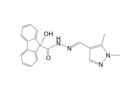 N'-[(E)-(1,5-dimethyl-1H-pyrazol-4-yl)methylidene]-9-hydroxy-9H-fluorene-9-carbohydrazide