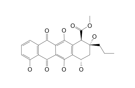 10-BETA-CARBOMETHOXY-7,8,9,10-TETRAHYDRO-4,6,7-ALPHA,9-ALPHA,11-PENTAHYDROXY-9-PROPYLTETRACENE-5,12-DIONE