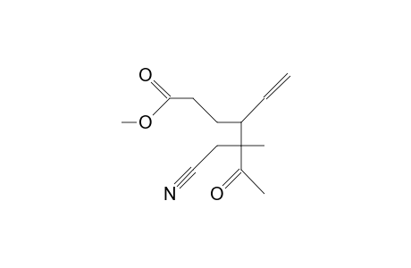 4-Vinyl-5-cyanomethyl-5-methyl-6-oxo-heptanoic acid, methyl ester
