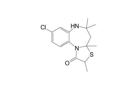 8-Choro-2,3a,5,5-tetramethyl-3a,4,5,6-tetrahydro[1,3]thiazolo[3,2-a][1,5]benzodiazepin-1(2H)-one