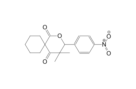 2-Oxaspiro[5.5]undecane-1,5-dione, 4,4-dimethyl-3-(4-nitrophenyl)-