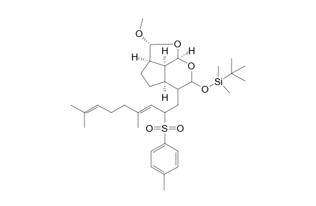 (2S,2aR,4aS,7aR,7bS)-6-(t-Butyldimethylsilyloxy)-5-[(3E)-4,8-Dimethyl-2-(4-methylphenyl)sulfonyl-3,7-nonadienyl]-2-methoxy-2a,3,4,4a,5,6,a,7b-octahydro-2H-1,7-dioxacyclopenta[c,d]indene