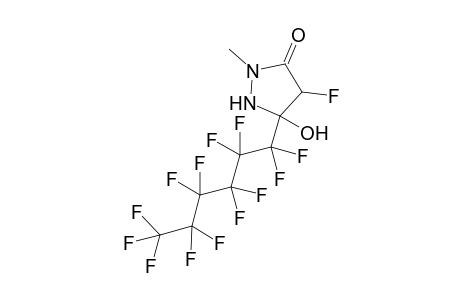 5-n-(Perfluorohexyl)-4-fluoro-5-hydroxy-2-methylpyrazolidin-3-one