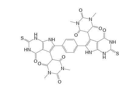 5,5'-(1,4-Phenylenebis(4-oxo-2-thioxo-2,3,4,7-tetrahydro-1H-pyrrolo[2,3-d]pyrimidine-6,5-diyl))bis(1,3-dimethylpyrimidine-2,4,6(1H,3H,5H)-trione)