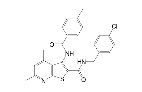 Thieno[2,3-b]pyridine-2-carboxamide, N-[(4-chlorophenyl)methyl]-4,6-dimethyl-3-[(4-methylbenzoyl)amino]-