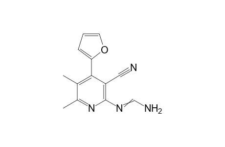 2-(aminomethyleneamino)-4-(furan-2-yl)-5,6-dimethylpyridine-2-yl)-3-carbonitrile