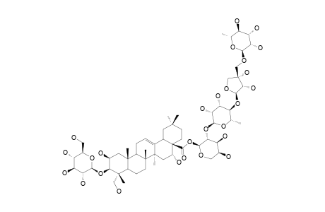 DURANTANIN-I;POLYGALACIC-ACID-3-O-BETA-D-GLUCOPYRANOSIDO-28-O-[ALPHA-L-RHAMNOPYRANOSYL-(1->3')-BETA-D-APIOFURANOSYL-(1->4)-ALPHA-L-RHAMNOPYRANOSYL-