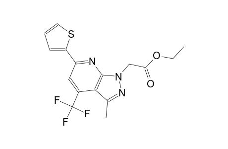 1H-pyrazolo[3,4-b]pyridine-1-acetic acid, 3-methyl-6-(2-thienyl)-4-(trifluoromethyl)-, ethyl ester