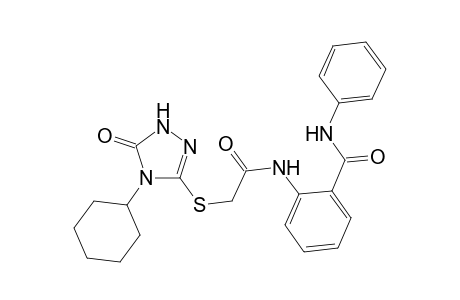 2-{2-[(4-cyclohexyl-5-oxo-4,5-dihydro-1H-1,2,4-triazol-3-yl)sulfanyl]acetamido}-N-phenylbenzamide