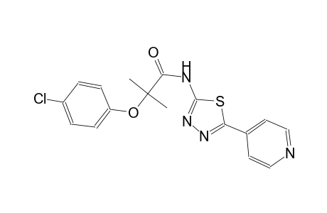 2-(4-chlorophenoxy)-2-methyl-N-[5-(4-pyridinyl)-1,3,4-thiadiazol-2-yl]propanamide
