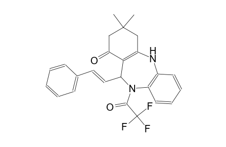 3,3-dimethyl-11-[(E)-2-phenylethenyl]-10-(trifluoroacetyl)-2,3,4,5,10,11-hexahydro-1H-dibenzo[b,e][1,4]diazepin-1-one