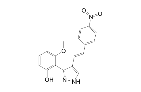 (E)-3/ 5-(2'-Hydroxy-6'-methoxyphenyl)-4-[p-nitrostyryl]pyrazole