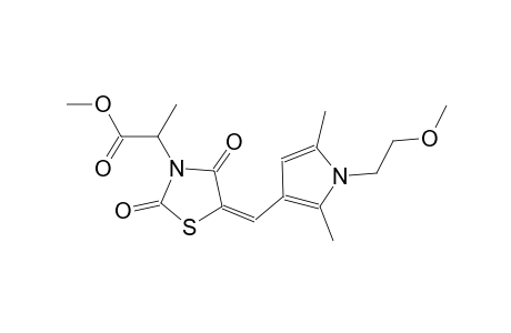 methyl 2-((5E)-5-{[1-(2-methoxyethyl)-2,5-dimethyl-1H-pyrrol-3-yl]methylene}-2,4-dioxo-1,3-thiazolidin-3-yl)propanoate