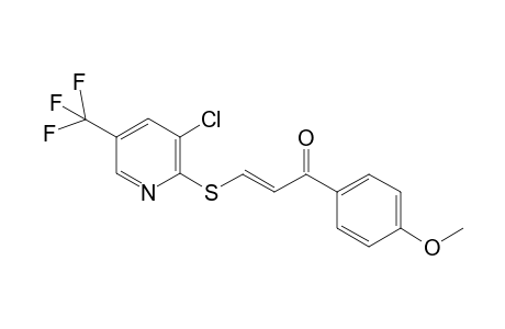 (2E)-3-([3-Chloro-5-(trifluoromethyl)-2-pyridinyl]sulfanyl)-1-(4-methoxyphenyl)-2-propen-1-one
