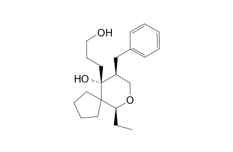 (2R*,5R*,6S*)-5-Benzyl-2-ethyl-6-(3-hydroxypropyl)-3-oxaspiro[5.4]decan-6-ol