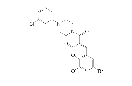 6-Bromanyl-3-[4-(3-chlorophenyl)piperazin-1-yl]carbonyl-8-methoxy-chromen-2-one