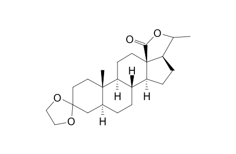 PREGNAN-18-OIC ACID, 3,3-[1,2-ETHANEDIYLBIS(OXY)]-20-HYDROXY-, gamma-LACTONE, (5alpha,20R)-