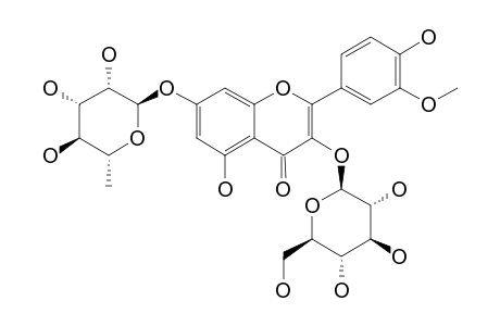 ISORAMNETIN-3-O-BETA-D-GLUCOPYRANOSYL-7-O-ALPHA-L-RHAMNOPYRANOSIDE