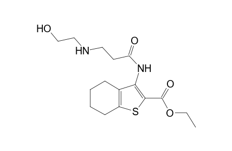 Benzothiophene-2-carboxilic acid, 4, 5, 6, 7-tetrahydro-3-[3-(2-hydroxyethylamino)propionylamino], ethyl ester-