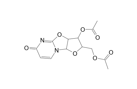 6H-Furo[2',3':4,5]oxazolo[3,2-a]pyrimidin-6-one, 3-(acetyloxy)-2-[(acetyloxy)methyl]-2,3,3a,9a-tetrahydro-, [2R-(2.alpha.,3.beta.,3a.beta.,9a.beta.)]-