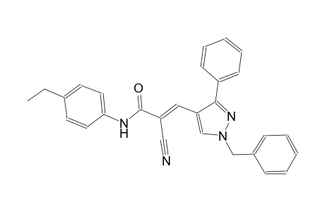 (2E)-3-(1-benzyl-3-phenyl-1H-pyrazol-4-yl)-2-cyano-N-(4-ethylphenyl)-2-propenamide