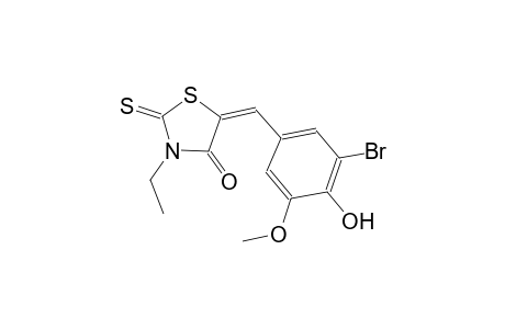 (5E)-5-(3-bromo-4-hydroxy-5-methoxybenzylidene)-3-ethyl-2-thioxo-1,3-thiazolidin-4-one