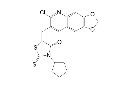 4-thiazolidinone, 5-[(6-chloro[1,3]dioxolo[4,5-g]quinolin-7-yl)methylene]-3-cyclopentyl-2-thioxo-, (5E)-