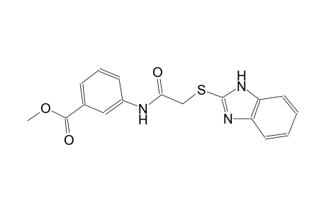 benzoic acid, 3-[[(1H-benzimidazol-2-ylthio)acetyl]amino]-, methylester