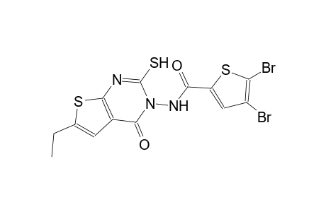 4,5-dibromo-N-(6-ethyl-4-oxo-2-sulfanylthieno[2,3-d]pyrimidin-3(4H)-yl)-2-thiophenecarboxamide