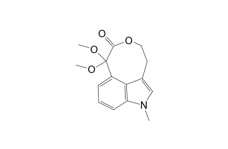 1,3,4,7-Tetrahydro-7,7-dimethoxy-1-methyloxocino[4,5,6-cd]indol-6-one