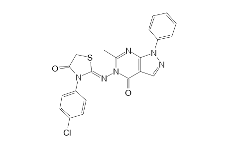 5-[[3-(4-CHLOROPHENYL)-4-OXO-1,3-THIAZOLIDIN-2-YLIDENE]-AMINO]-6-METHYL-1-PHENYL-1,5-DIHYDRO-4H-PYRAZOLO-[3,4-D]-PYRIMIDIN-4-ONE