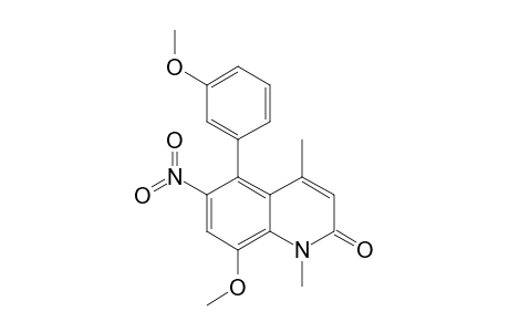 8-METHOXY-5-(3-METHOXYPHENYL)-1,4-DIMETHYL-6-NITRO-QUINOLIN-2(1H)-ONE