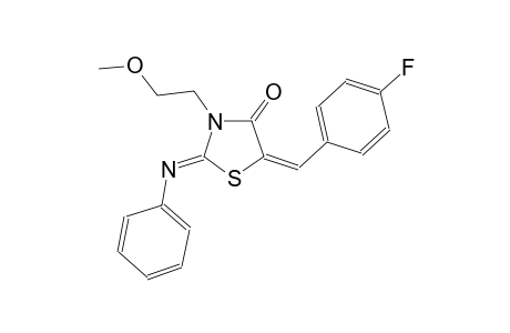 (2Z,5E)-5-(4-fluorobenzylidene)-3-(2-methoxyethyl)-2-(phenylimino)-1,3-thiazolidin-4-one