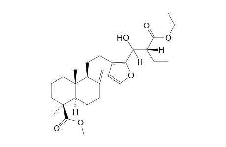 Methyl 5-(2-{2-[(1R,2S)-and (1S,2R)-1-hydroxy-2-(ethoxycarbonyl)butyl]-3-furyl}ethyl)-1,4a-dimethyl-6-methylenedecahydronaphthalene-1-carboxylate