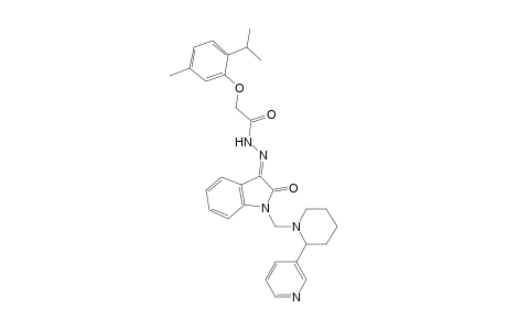 2-(2-isopropyl-5-methyl-phenoxy)-N-[(E)-[2-keto-1-[[2-(3-pyridyl)piperidino]methyl]indolin-3-ylidene]amino]acetamide