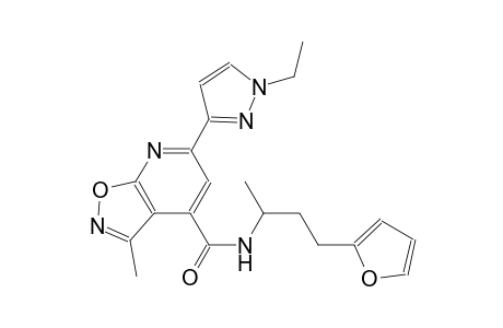 isoxazolo[5,4-b]pyridine-4-carboxamide, 6-(1-ethyl-1H-pyrazol-3-yl)-N-[3-(2-furanyl)-1-methylpropyl]-3-methyl-
