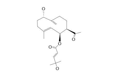 (E)-4-hydroxy-4-methyl-pent-2-enoic acid [(1S,2E,6S,10R)-10-acetyl-6-hydroxy-3-methyl-7-methylene-1-cyclodec-2-enyl] ester