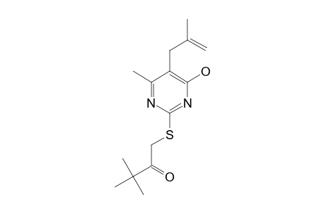 3,3-dimethyl-1-{[4-hydroxy-6-methyl-5-(2-methylallyl)-2-pyrimidinyl]thio}-2-butanone