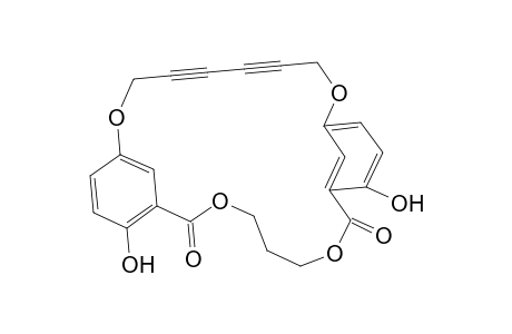 3,7,14,21-Tetraoxatricyclo[20.3.1.19,13]heptacosa-1(26),9,11,13(27),22,24-hexaene-16,18-diyne-2,8-dione, 10,25-dihydroxy-