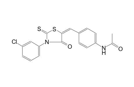 N-(4-{(E)-[3-(3-chlorophenyl)-4-oxo-2-thioxo-1,3-thiazolidin-5-ylidene]methyl}phenyl)acetamide