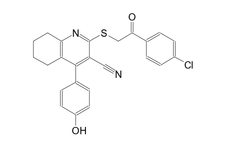 3-quinolinecarbonitrile, 2-[[2-(4-chlorophenyl)-2-oxoethyl]thio]-5,6,7,8-tetrahydro-4-(4-hydroxyphenyl)-