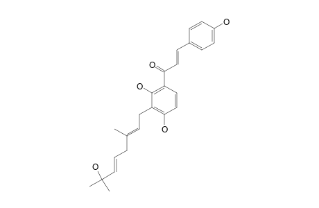XANTHOKEISMIN_A;3-[(2-E,5-E)-7-HYDROXY-3,7-DIMETHYLOCTA-2,5-DIENYL]-4,2',4'-TRIHYDROXYCHALCONE