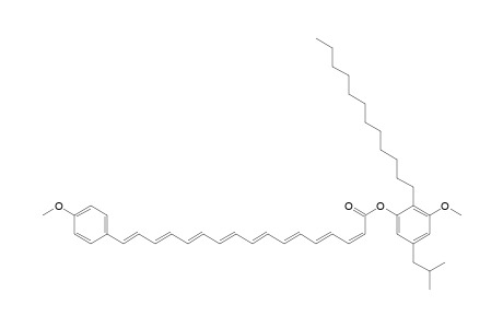 2,4,6,8,10,12,14,16-Heptadecaoctaenoic acid, 17-(4-methoxyphenyl)-, 2-dodecyl-3-methoxy-5-(2-methylpropyl)phenyl ester