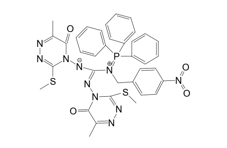 2-(4-Nitrobenzyl)-1,1,1-triphenyl-3-[(6-methyl-3-methylthio-5-oxo-1,2,4-triazin-4yl)amino]-4-(6-methyl-3-methylthio-5-oxo-1,2,4-triazin-4yl)-1-phospha-2,4-diazabutadiene