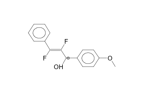 TRANS-1,2-DIFLUORO-1-PHENYL-2-(4'-METHOXYBENZOYL)ETHENE PROTONATED