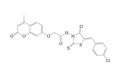 N-[5-(4-CHLOROBENZYLIDENE)-4-OXO-2-THIOXOTHIAZOLIDIN-3-YL]-2-(4-METHYL-2-OXO-2H-CHROMEN-7-YL-OXY)-ACETAMIDE