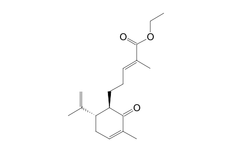 5-(5-ISOPROPENYL-2-METHYL-1-OXO-2-CYCLOHEXEN-6-YL)-2-METHYL-2-PENTENOIC-ACID-ETHYLESTER